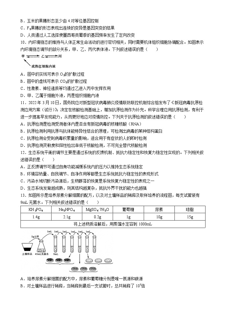 山西省朔州市怀仁市第一中学校2024-2025学年高三上学期摸底考试生物学试题第3页