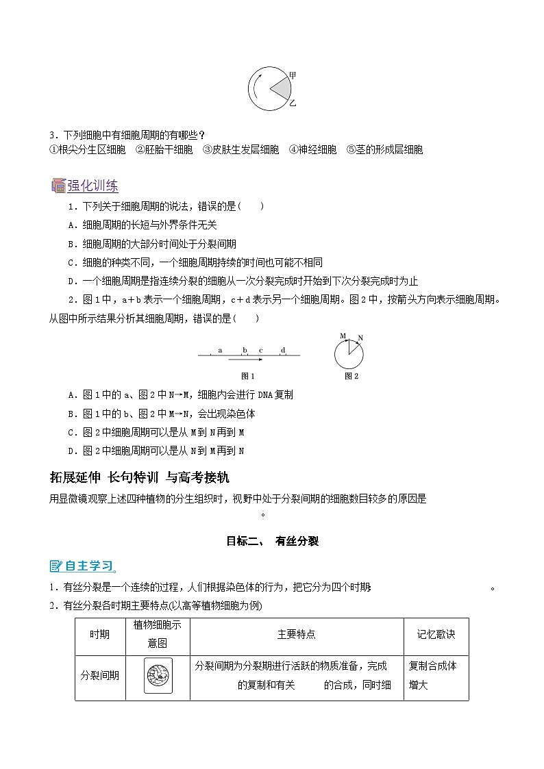 人教版(2019)高中生物必修一 6.1.1《细胞的增殖》导学案(原卷+解析卷)02