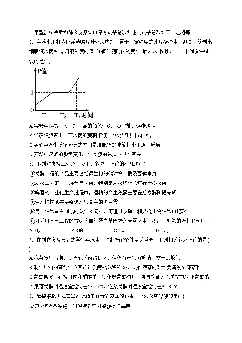 吉林省2023-2024学年高二下学期7月期末考试生物试卷(含答案)第2页