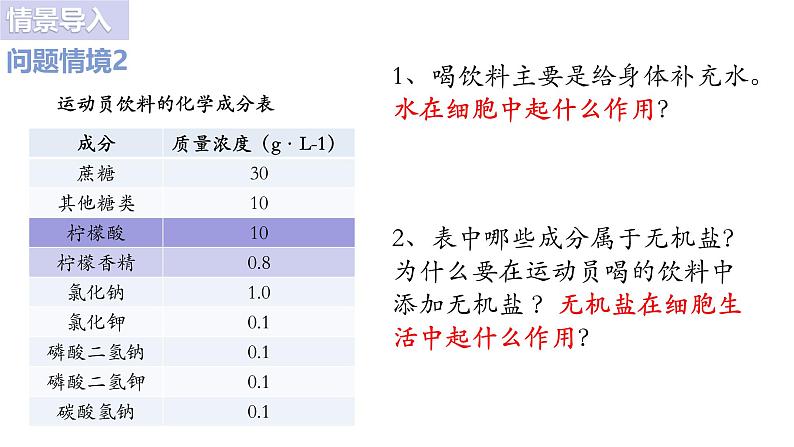 人教版(2019)高中生物必修一2.2 《细胞中的无机物》(1课时)课件04