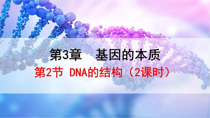 人教版(2019)高中生物必修二3.2《DAN的结构》(2课时)课件第1页
