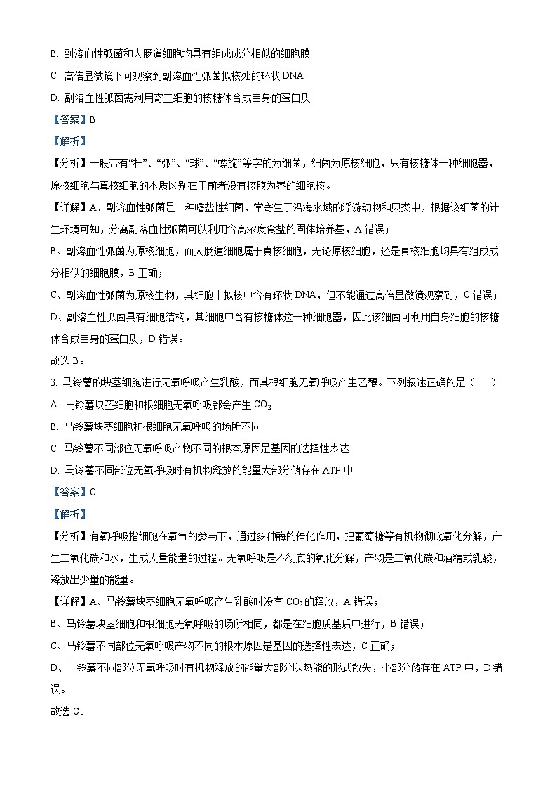湖北省腾云联盟2024-2025学年高三上学期8月联考生物试题 Word版含解析第2页