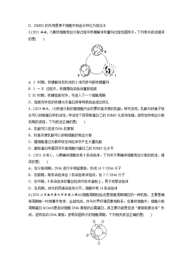 第四单元 课时练19 细胞的增殖-2025年高考生物大一轮复习(课件+讲义+练习)专练第2页