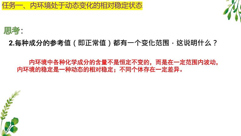 浙教版2019高二生物选择性必修1 1.2内环境的稳态保障正常生命活动 课件04