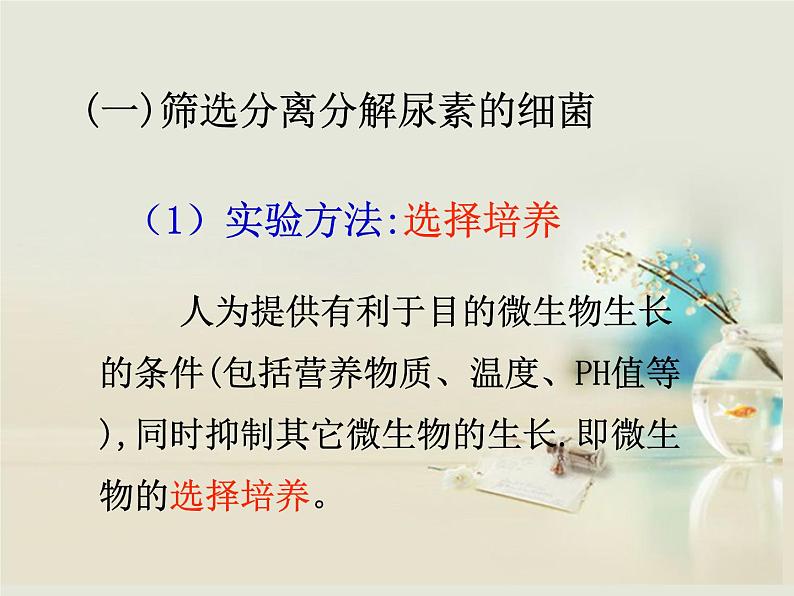 人教版新课标高中生物选修一 同步课件第二章 第二节 土壤中分解尿素的细菌的分离与计数 课件02