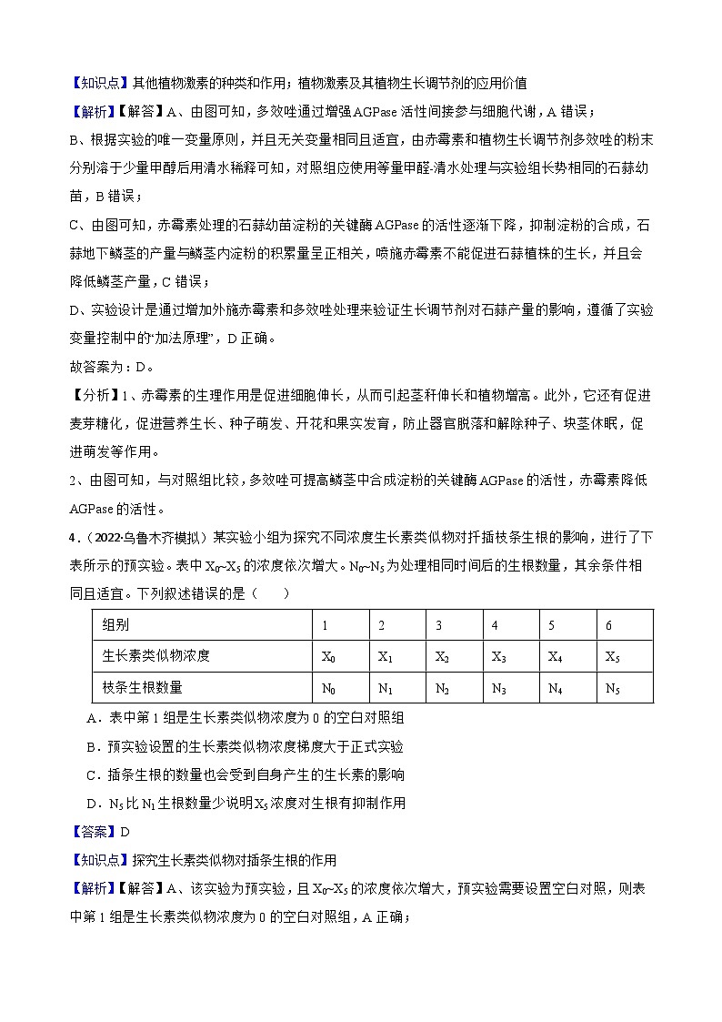 高中生物学北师大版2019选择性必修一同步练习5.3 植物生长调节剂的应用03