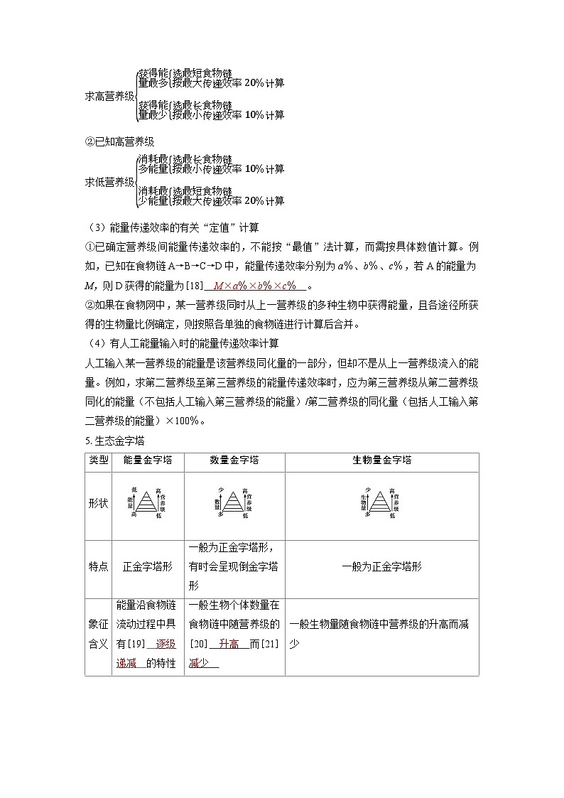 2025年高考生物精品教案第十章生物与环境课时6生态系统的能量流动第3页