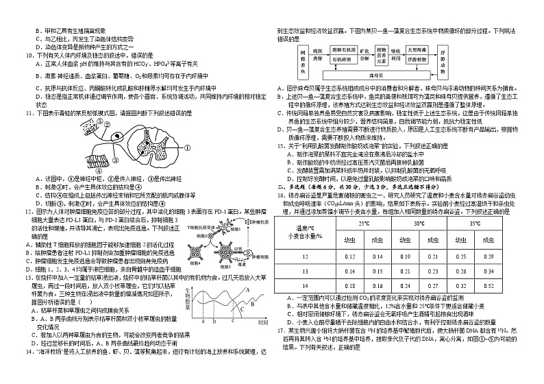 江西省南昌市聚仁高级中学2024-2025学年高三上学期八月月考生物试题02