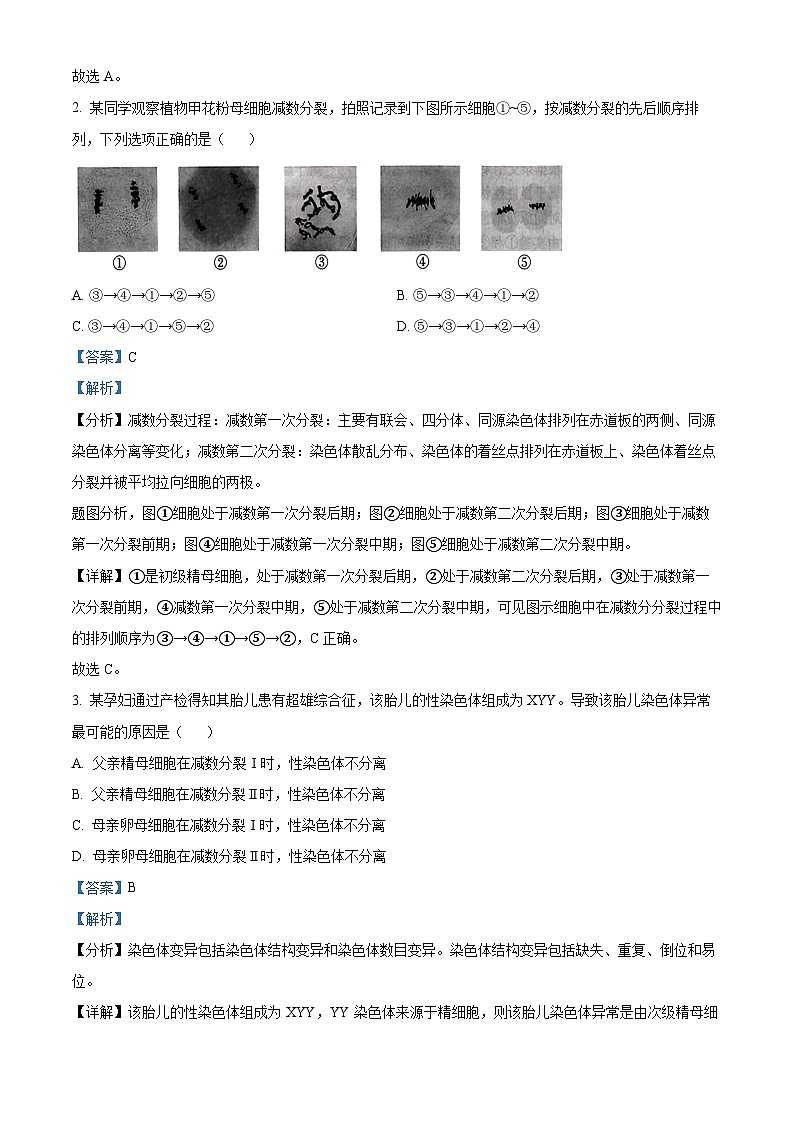 广西名校联盟2024-2025学年高二上学期入学考试生物试题(解析版)第2页