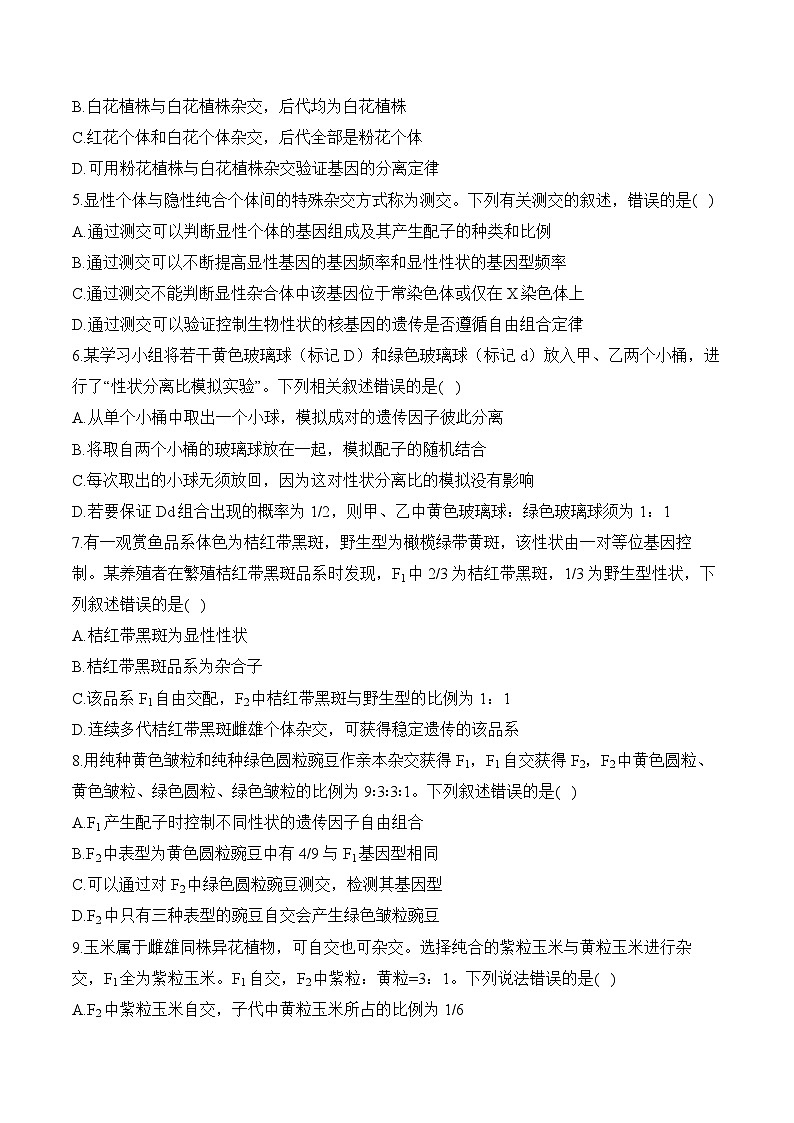 专题八 遗传的基本规律(含解析)-【考点剖析】2025届高考生物一轮复习考点剖析第2页
