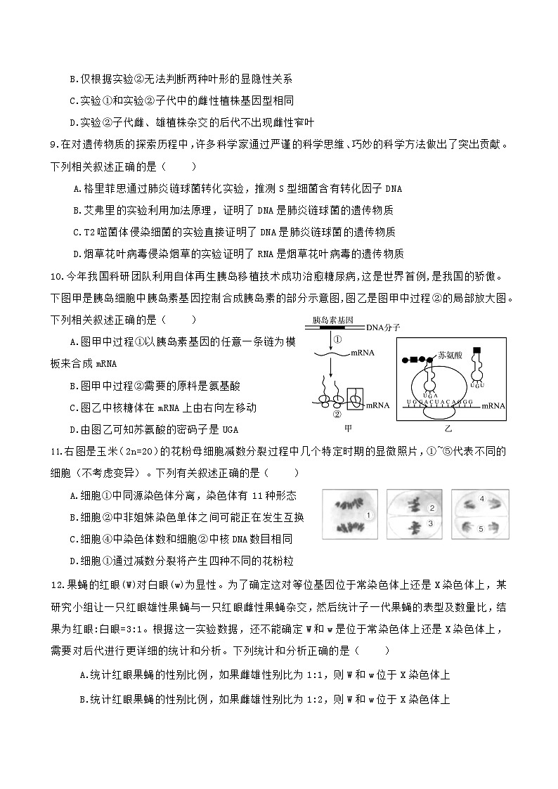 四川省自贡市蜀光中学2024-2025学年高二上学期开学考试生物试题03