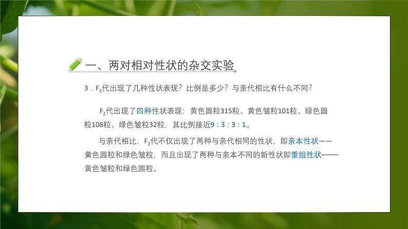 人教版生物高中必修二第1章 遗传因子的发现第2节孟德尔的豌豆杂交实验(二)(第1课时)课件第8页