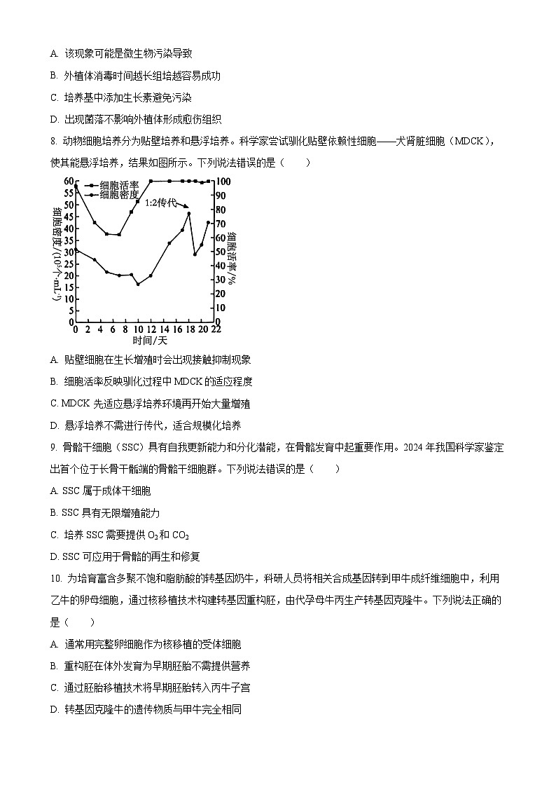 北京市西城区2023-2024学年高二下学期7月期末考试生物试题 Word版无答案第3页