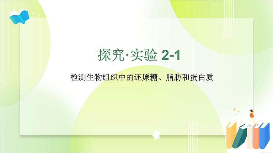 滬科技版(2020)高中生物 必修一 探究實(shí)驗(yàn)2-1檢測(cè)生物組織中的還原糖、脂肪和蛋白質(zhì) 課件第1頁(yè)