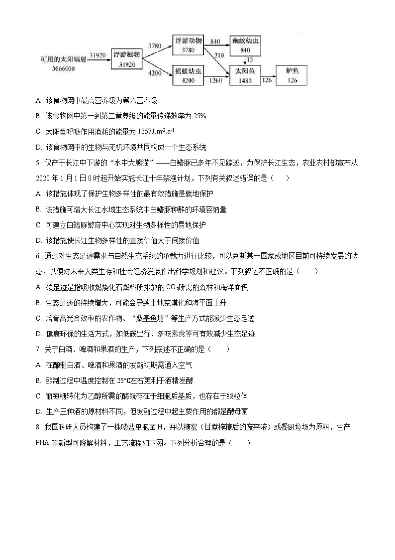 北京市石景山区2023-2024学年高二下学期期末考试生物试卷(Word版附解析)02