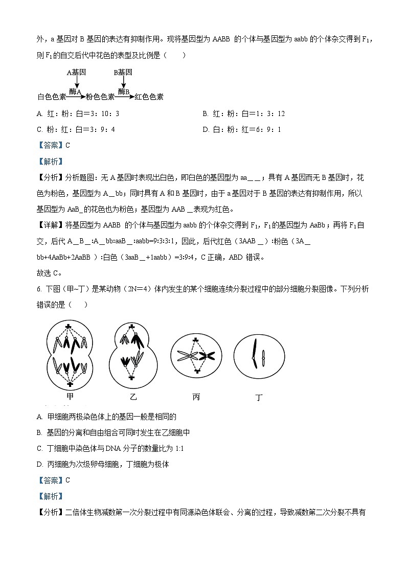 四川省广安市第二中学2024-2025学年高二上学期开学考试生物试题(原卷版+解析版)03