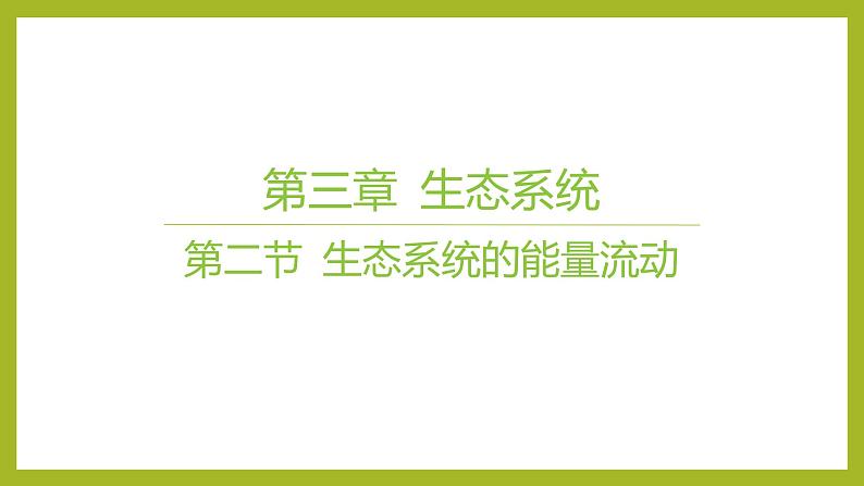 2024-2025学年 苏教版 选择性必修二 生态系统的能量流动 课件01