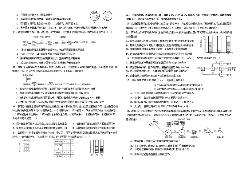 江苏省前黄高级中学2024-2025学年高三上学期入学检测生物试卷(Word版附答案)第3页