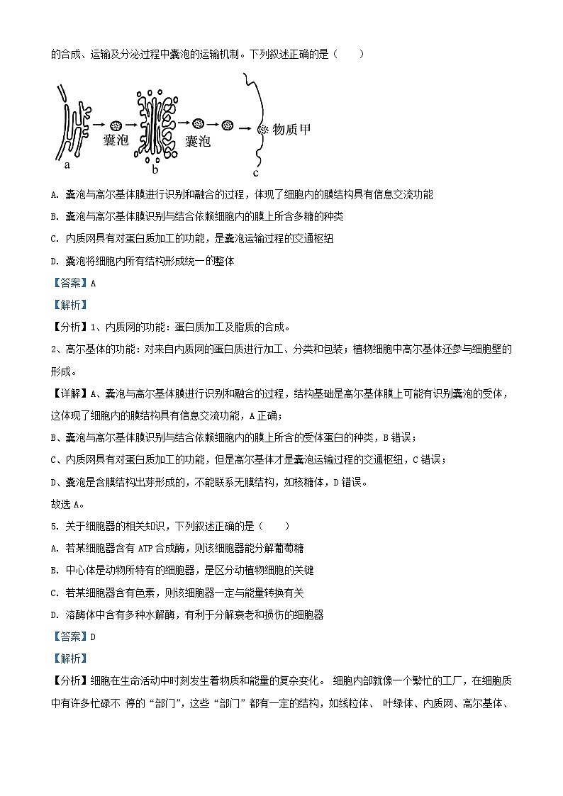 湖北省2023_2024学年高一生物上学期12月联考试题含解析第3页