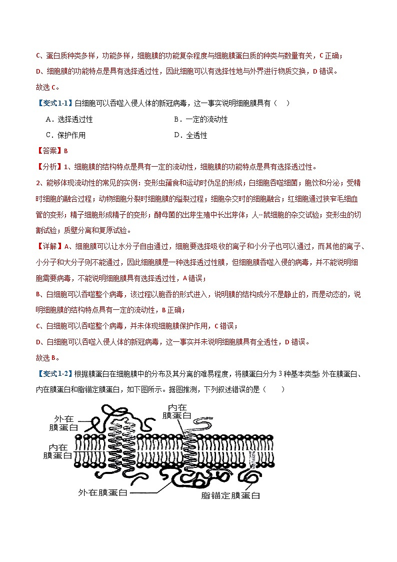 专题02 细胞的基本结构(9大题型)-2025年高考生物一轮复习题型冲关讲义(新高考通用)02