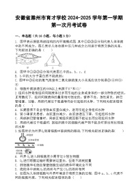 安徽省滁州市定远县育才学校2024-2025学年高二上学期第一次月考生物试题