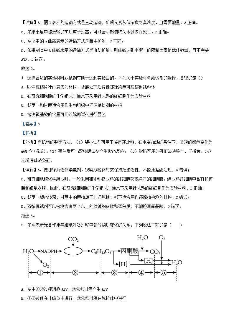 四川省南充市2023_2024学年高三生物上学期开学考试试题含解析03