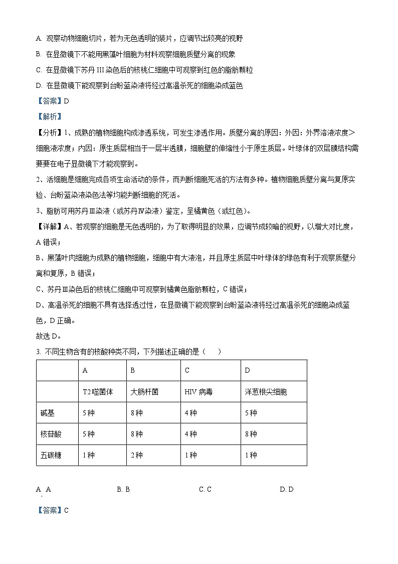 海南省定安中学2024-2025学年高三上学期10月月考生物试题(解析版)第2页