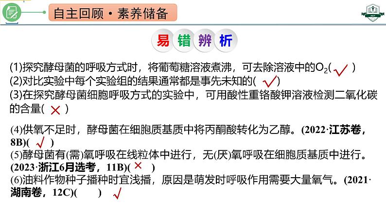 专题3.3 细胞呼吸的原理与过程(课件)-2025年高考生物一轮复习考点归类(新高考通用)第4页