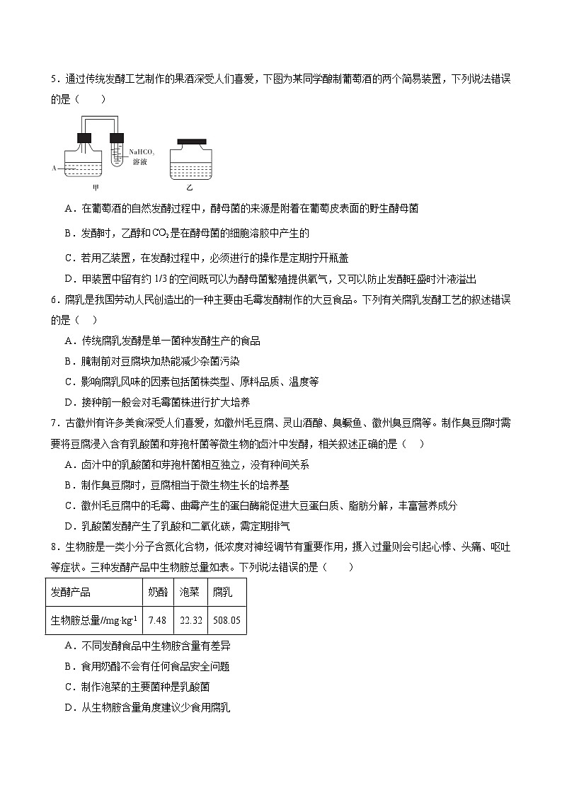 考点通关卷34  发酵工程(原卷版)第3页