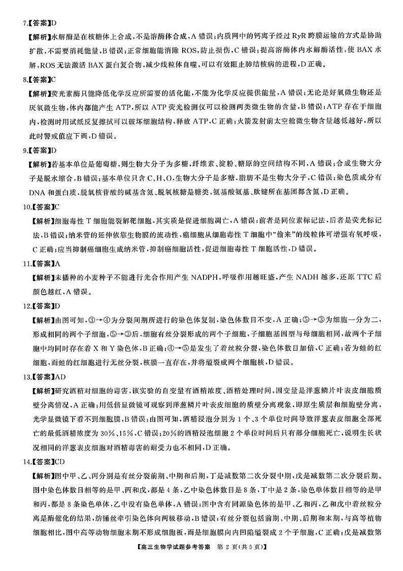 湖南省娄底市涟源市部分学校2024-2025学年高一上学期9月月考生物试题02