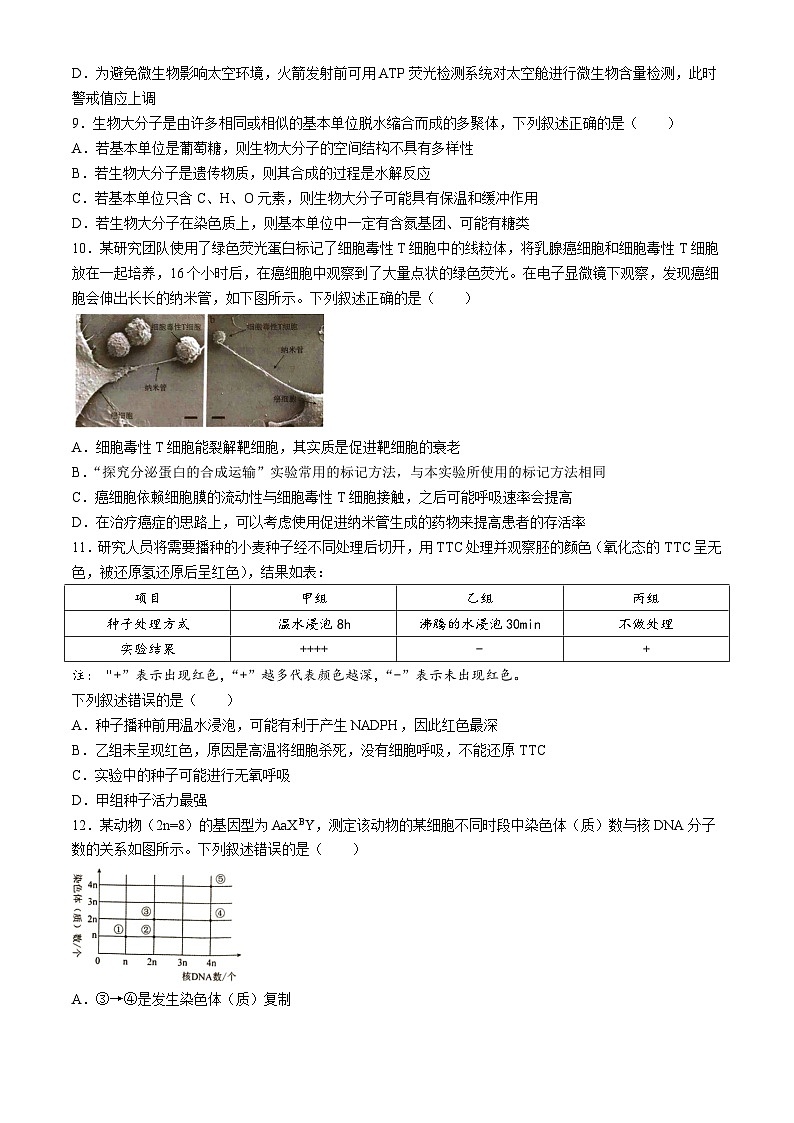 湖南省娄底市涟源市部分学校2024-2025学年高一上学期9月月考生物试题03