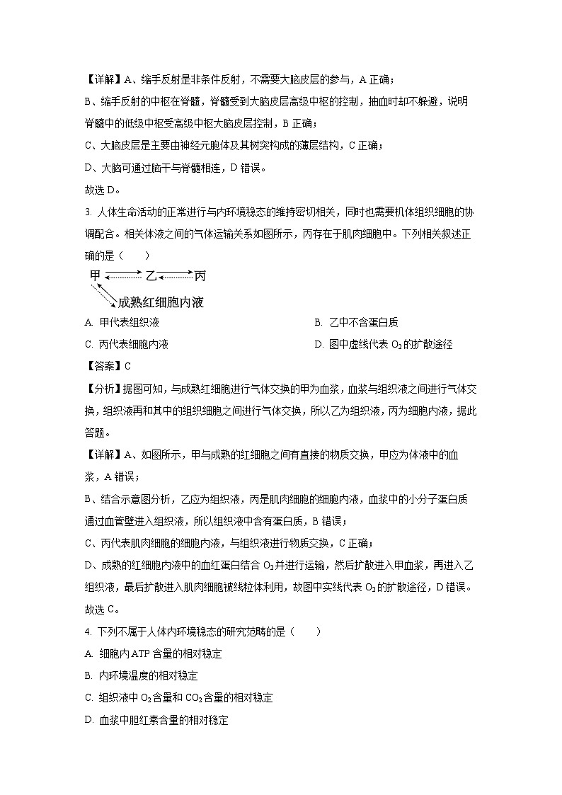 【生物】贵州省遵义市红花岗区2024-2025学年高二上学期开学试题(解析版)02