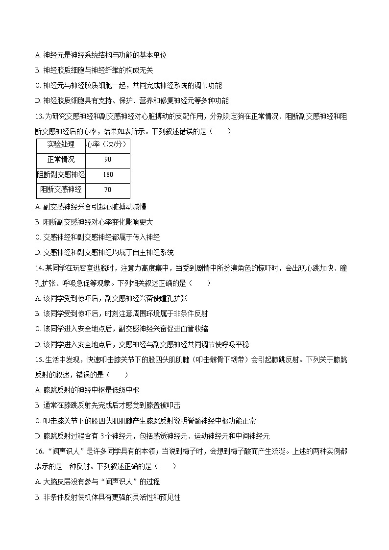 2024-2025学年山西省吕梁市部分学校高二(上)月考生物试卷(9月份)(含解析)03