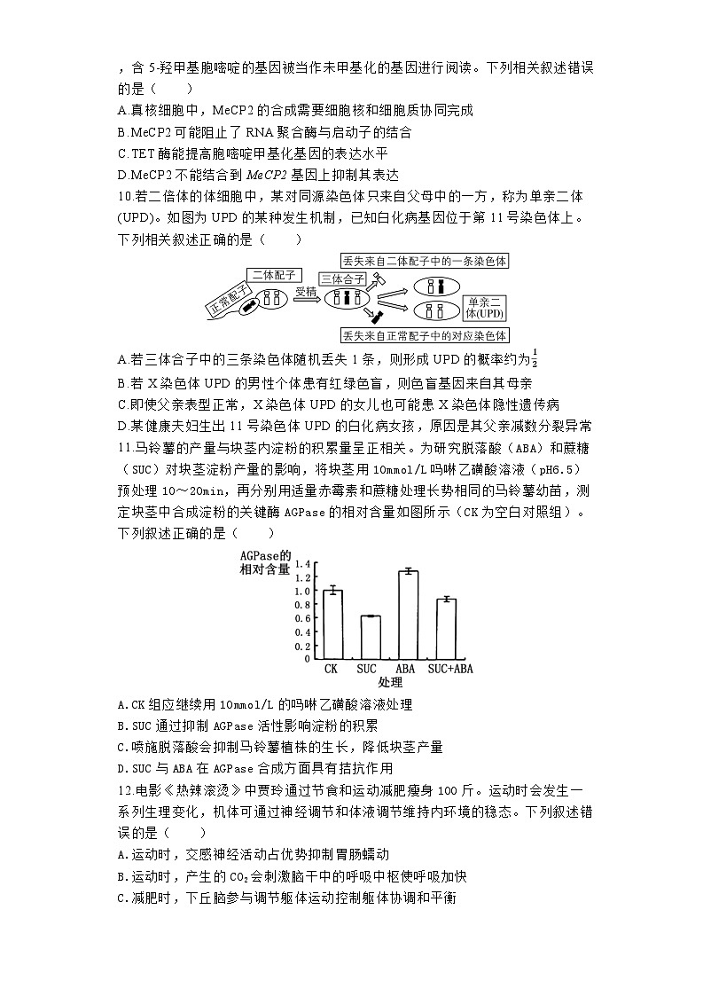河南省焦作市博爱县第一中学2024-2025学年高三上学期9月月考生物试题第3页