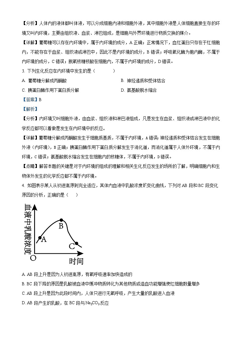 湖南省涟源市部分学校2024—2025学年高二上学期9月考试生物试题 Word版含解析第2页