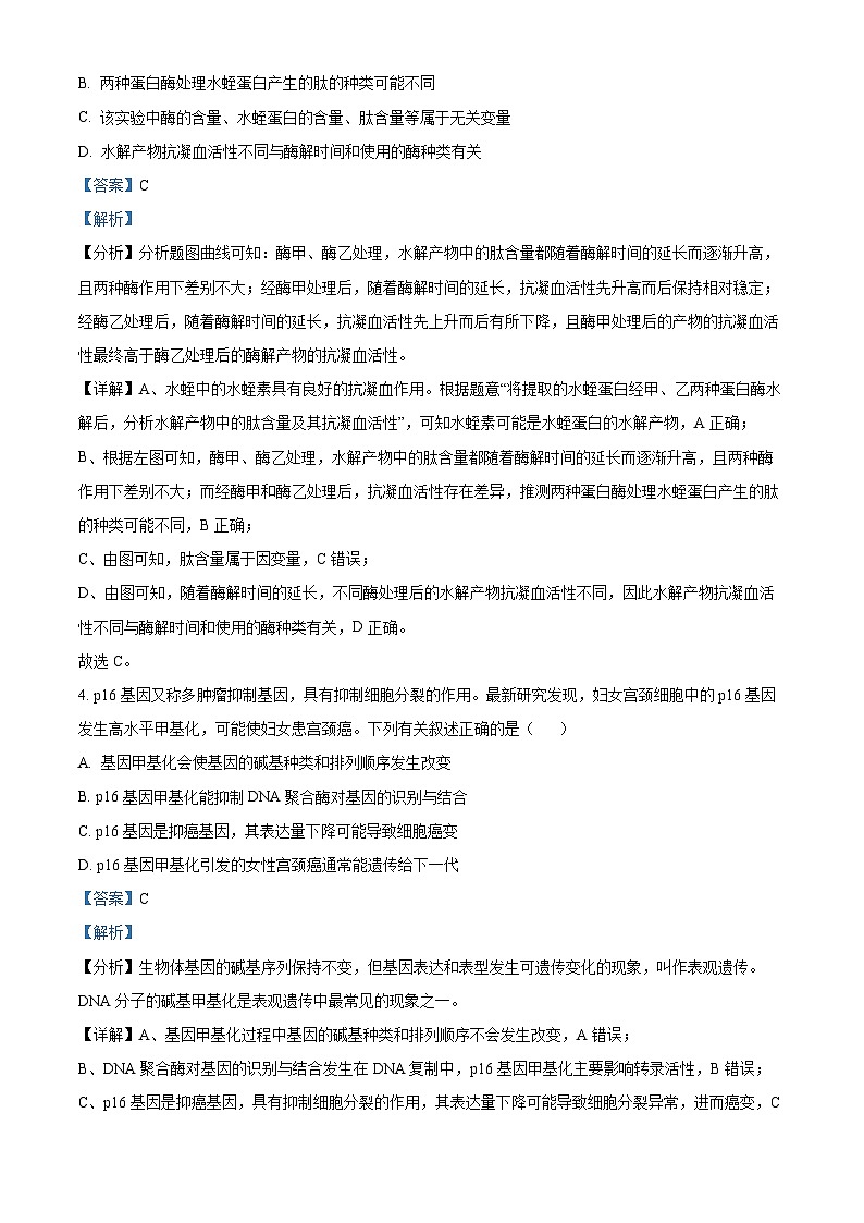 精品解析:广西壮族自治区河池市八校协作体2025届高三一模考试生物试题(解析版)第3页
