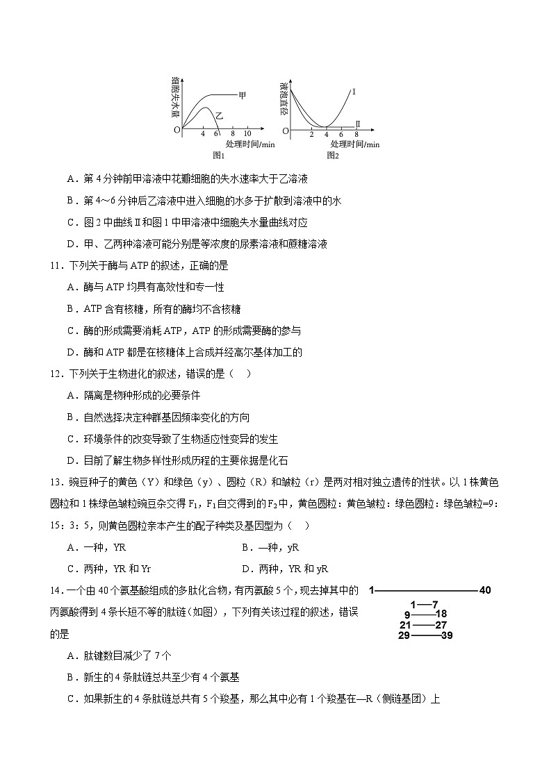 重庆市2023_2024高三生物上学期9月联考试题第3页