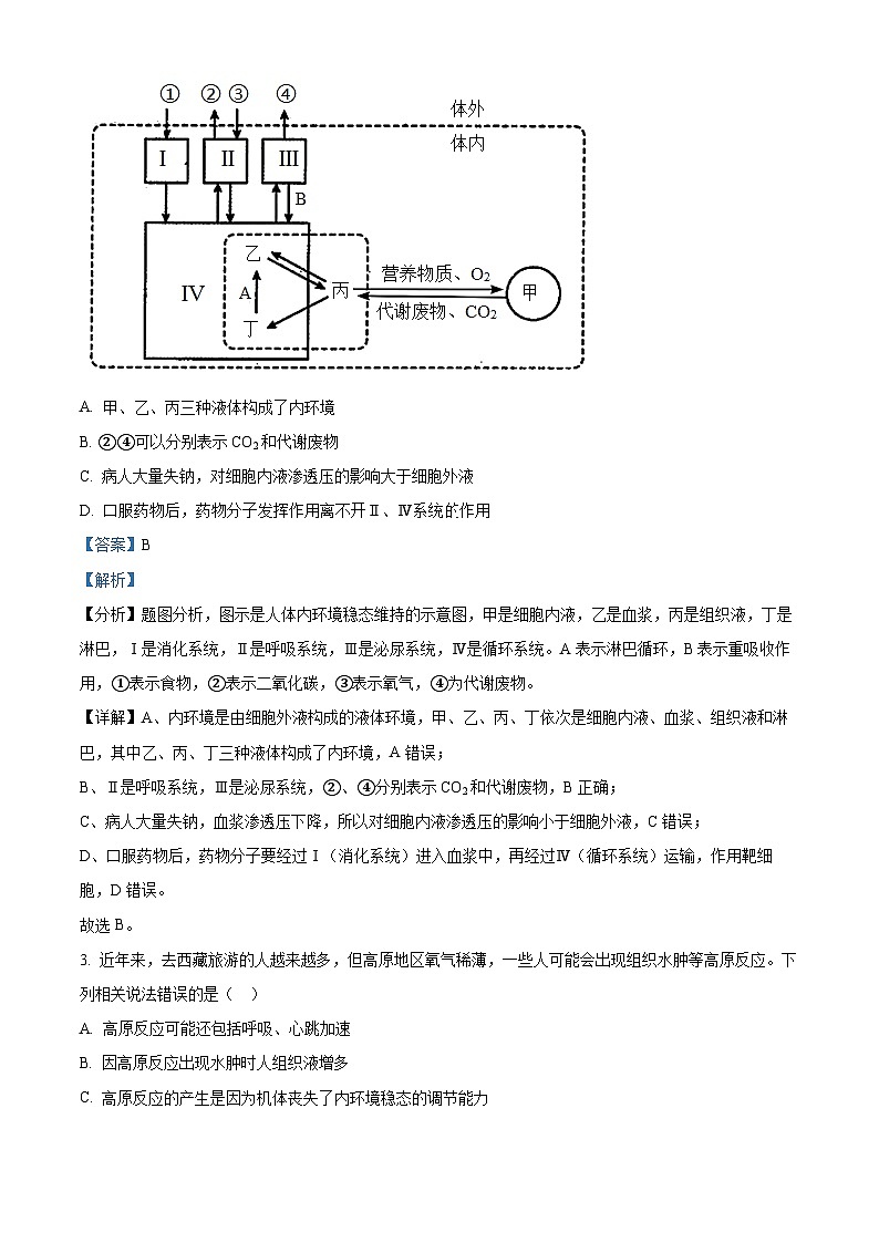 河南省周口市商水县百师联盟2024-2025学年高二上学期9月月考生物试题(Word版附解析)02