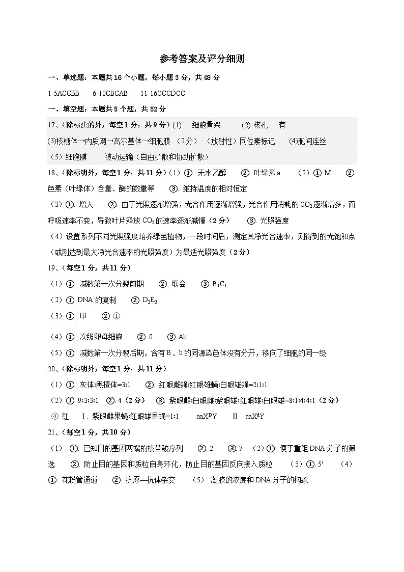 四川省成都市列五中学2024-2025学年高三上学期9月月考生物试题(Word版附答案)01