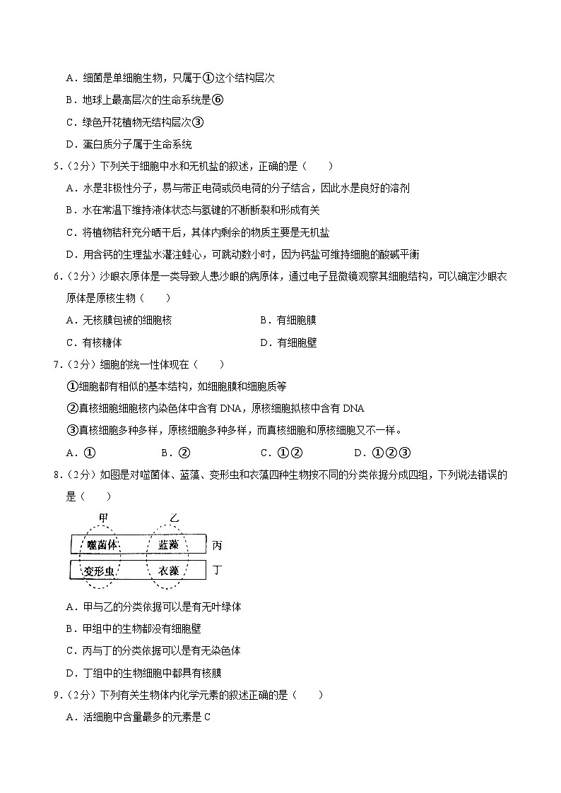 辽宁省辽东教学共同体2023-2024学年高一上学期10月份联考生物试卷第2页