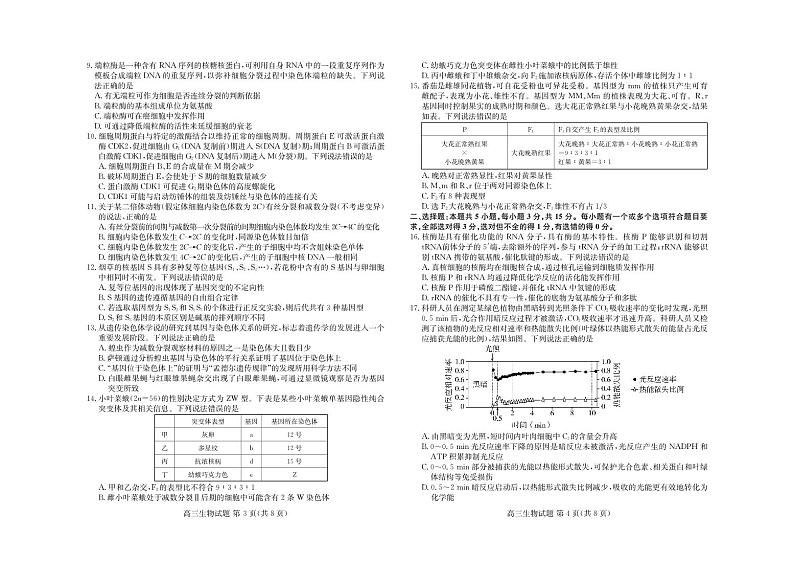 山东省新高考联合质量测评2024-2025学年高三上学期10月联考生物试题(PDF版附答案)02