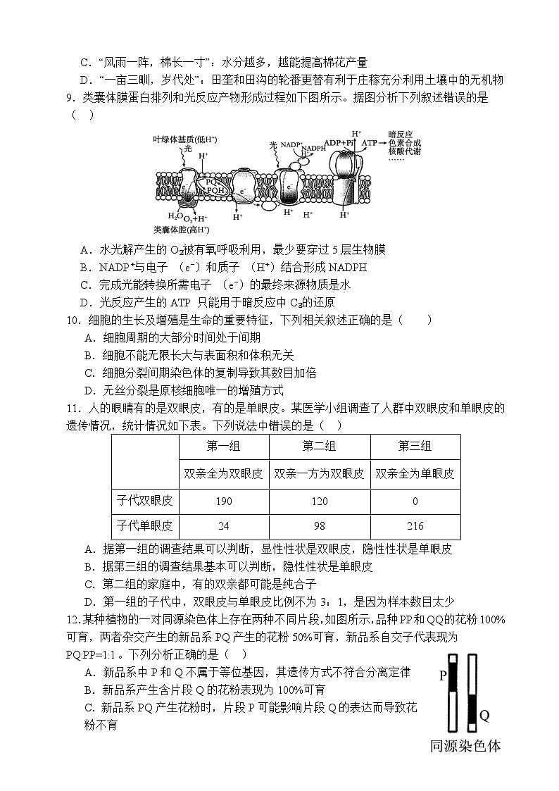 江西省南昌市东湖区南昌市第十九中学2024-2025学年高三上学期10月月考生物试题03