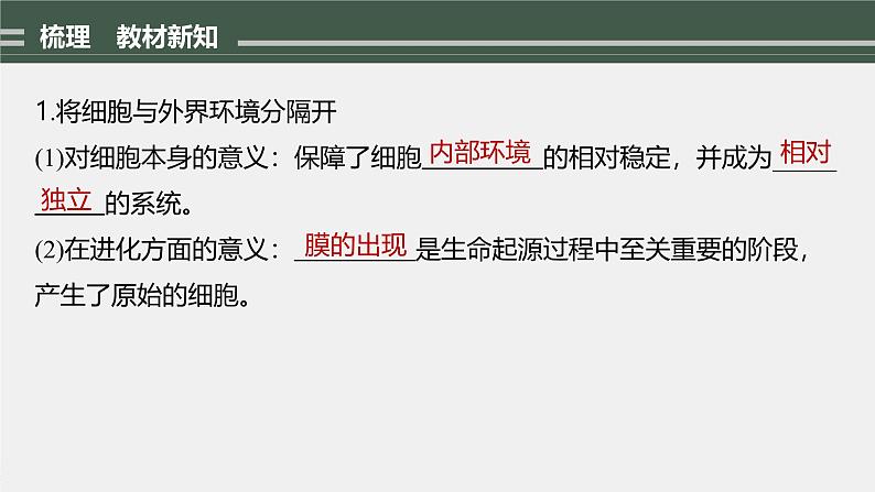 第3章 第1节 细胞膜的结构和功能第6页