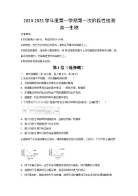 陜西省西安市部分學(xué)校聯(lián)考2024-2025學(xué)年高一上學(xué)期10月月考+生物