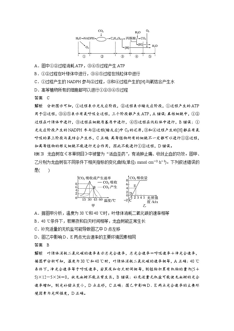 高中生物(人教版)新教材同步必修第一册课件+讲义 第5章 微专题四 光合作用与细胞呼吸的关系、曲线模型及相关实验设计03