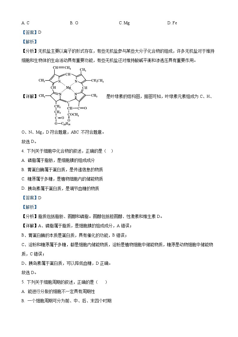 重慶市重慶市重慶烏江新高考協(xié)作體2024-2025學年高三上學期10月月考生物試題 Word版含解析第2頁