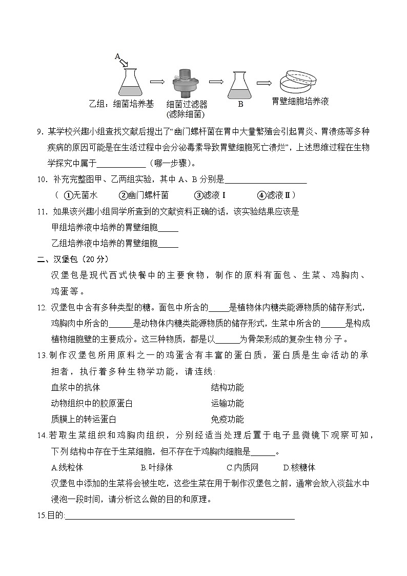 高一生物期中模拟卷(考试版A4)(上海专用)第3页