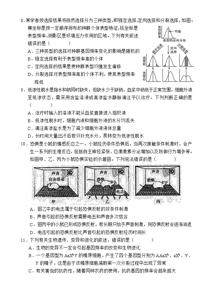 海南省文昌中学2024-2025学年高二上学期第一次月考生物试卷(Word版附答案)第3页
