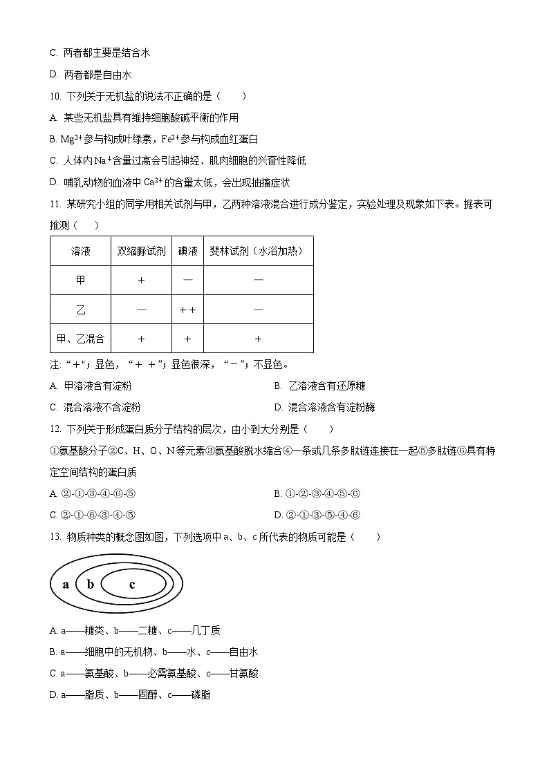 辽宁省辽东南协作体2024-2025学年高一上学期10月月考生物试卷 Word版无答案第3页