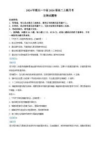 重庆市第一中学2024-2025学年高二上学期第一次月考（10月）生物试卷（Word版附解析）